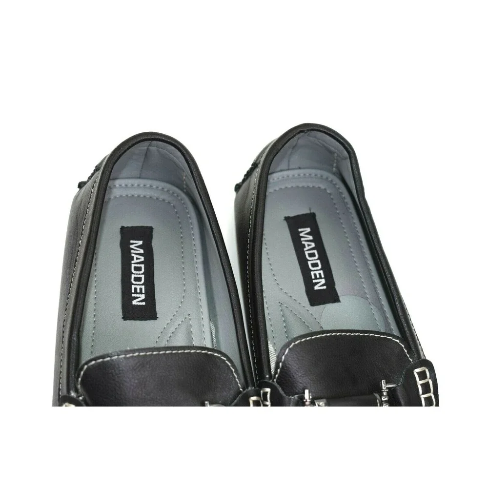 Steve Madden Men's Trulow Black Slip-On Horse bit Driving Loafer Size‎ 10.5 M